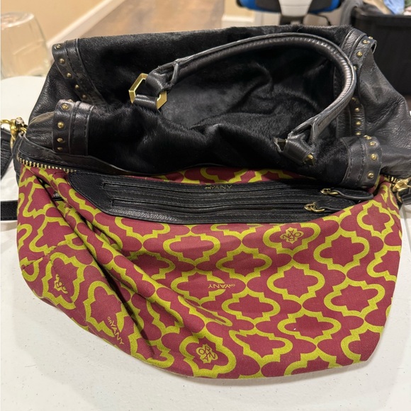 orYANY Black Leather Cow Hide Large Satchel Crossbody Handbag - Picture 13 of 16